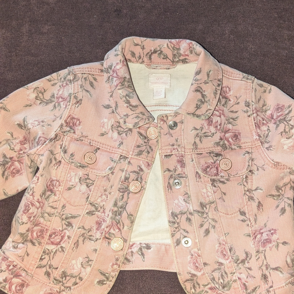 Floral Pink Denim Jacket